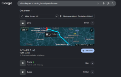Milton Keynes to Birmingham Airport