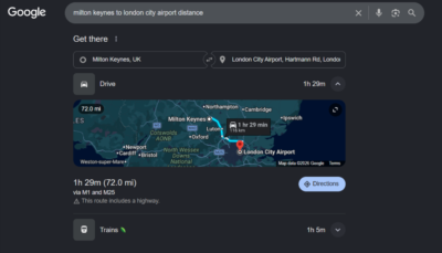 Milton Keynes to London City Airport Taxis